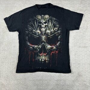 Men's Black Skull Y2K T-shirt